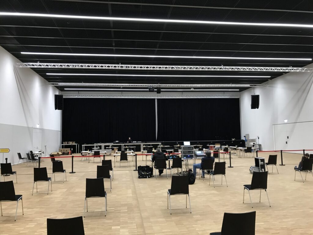 Stadthalle Abnahme AV Planung Projektmanagement Hygieneregeln covid distancing