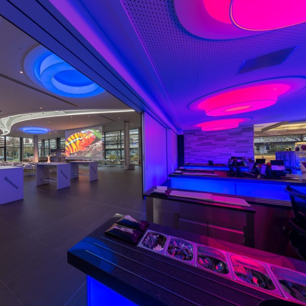 Restaurant event location Medientechnik av equipment